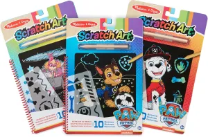 Melissa & Doug PAW Patrol Scratch Art 3-Pack – Chase, Skye, Marshall Color Reveal Travel Activity Pads - Reverse