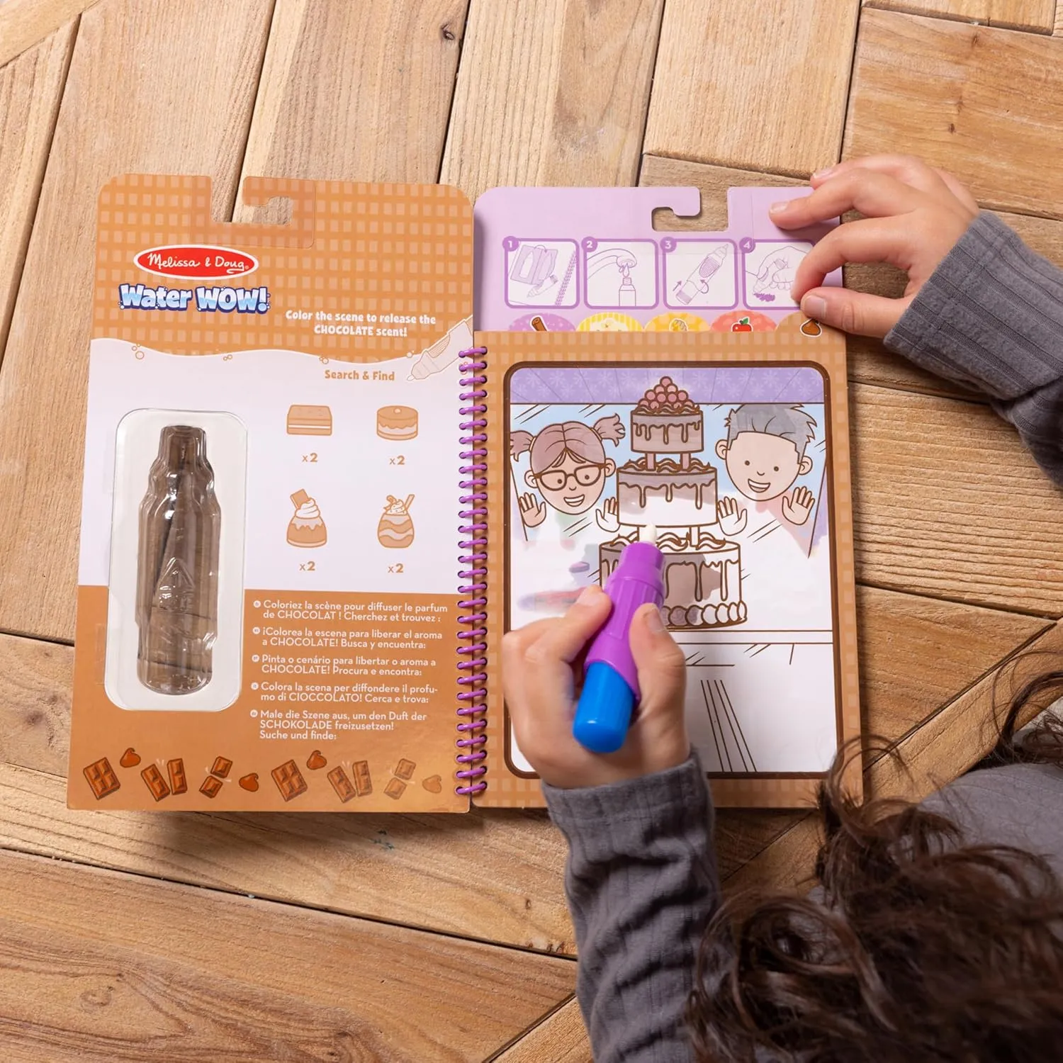 Melissa & Doug Scented Water Wow! Reusable Water-Reveal Coloring Activity Pad 2-Pack Bundle – Fruit, Treats