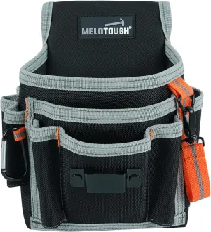 MELOTOUGH Electrician's Small Tool Pouch for Tool Belt Tool Pouch Tool Holster with Multiple Pockets, Construction Pouch Tool Organizer for Tools