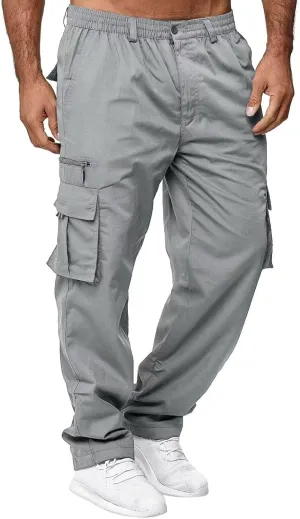 Men Outdoor Cargo Pant Lightweight Tactical Pant Hiking Jogger Classic Fit Multi Pockets