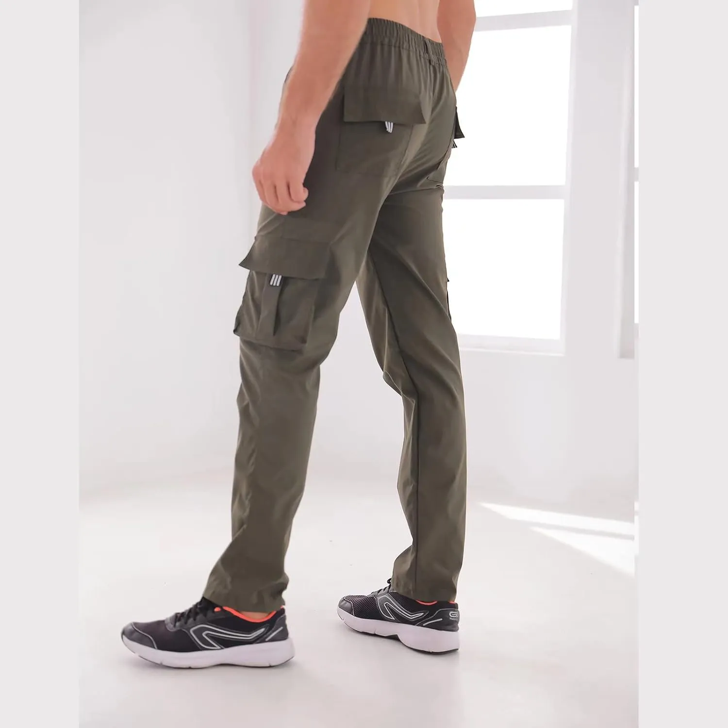 Men Outdoor Cargo Pant Lightweight Tactical Pant Hiking Jogger Classic Fit Multi Pockets