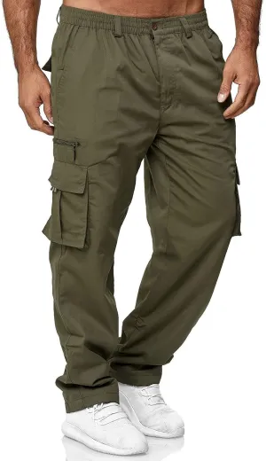 Men Outdoor Cargo Pant Lightweight Tactical Pant Hiking Jogger Classic Fit Multi Pockets