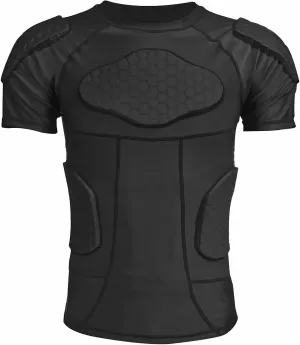 Men Padded Compression Shirt Football Rib Protectors 6-Football Pads Chest Protector Padded Shirt Protective Gear for Football Baseball Basketball