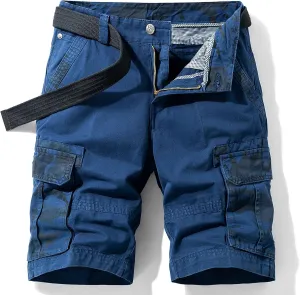 Men's Camo Cargo Shorts Relaxed Fit Multi-Pocket Outdoor Camouflage Cargo Shorts Cotton Belt not Included