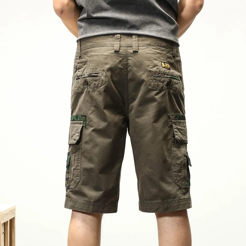 Men's Camouflage Tactical Cargo Shorts Cotton Multi Pockets Slim Fit Military Shorts