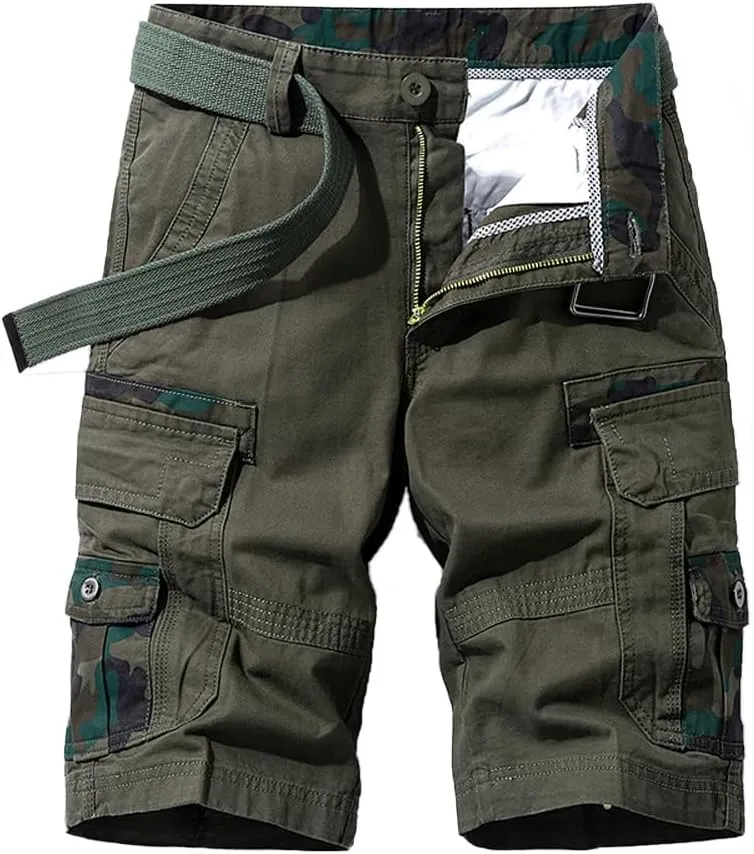Men's Camouflage Tactical Cargo Shorts Cotton Multi Pockets Slim Fit Military Shorts