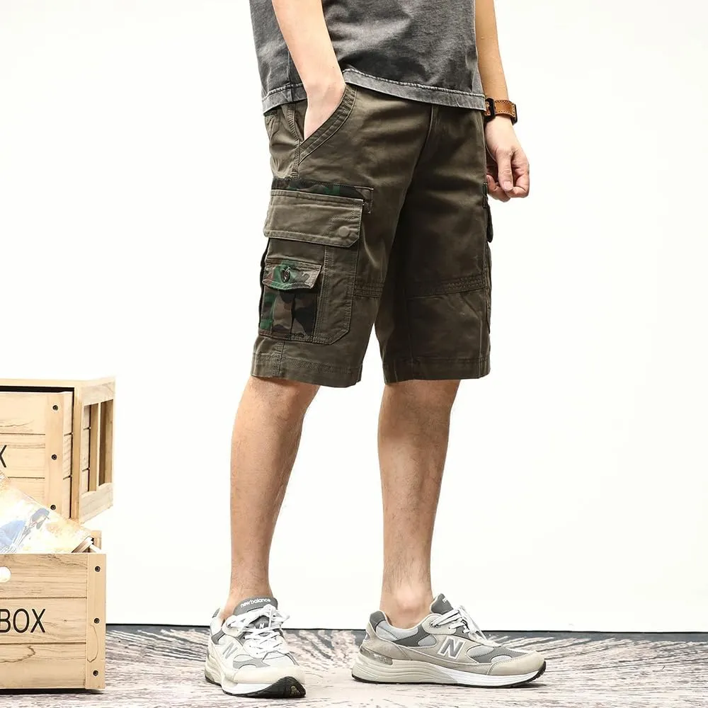Men's Camouflage Tactical Cargo Shorts Cotton Multi Pockets Slim Fit Military Shorts