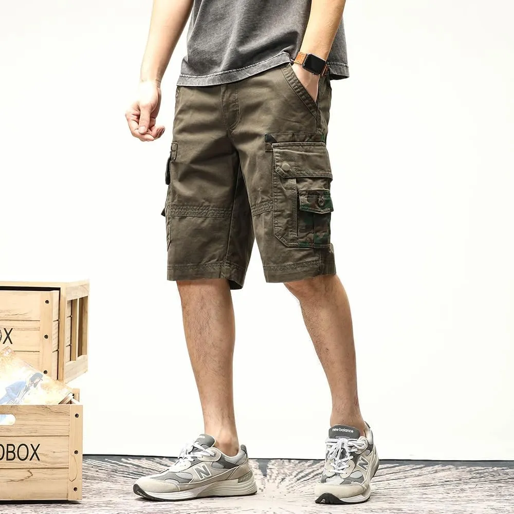 Men's Camouflage Tactical Cargo Shorts Cotton Multi Pockets Slim Fit Military Shorts