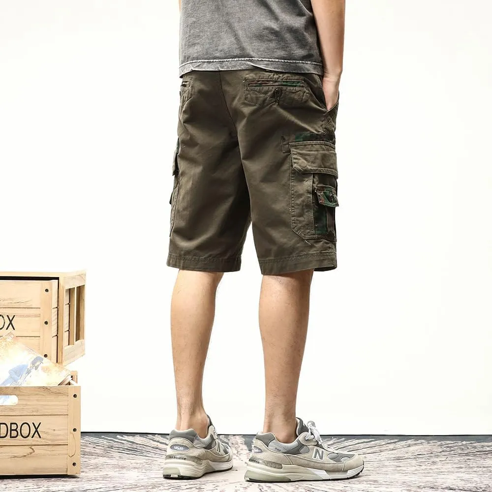 Men's Camouflage Tactical Cargo Shorts Cotton Multi Pockets Slim Fit Military Shorts