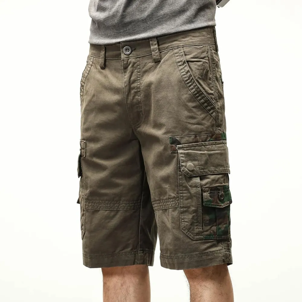 Men's Camouflage Tactical Cargo Shorts Cotton Multi Pockets Slim Fit Military Shorts