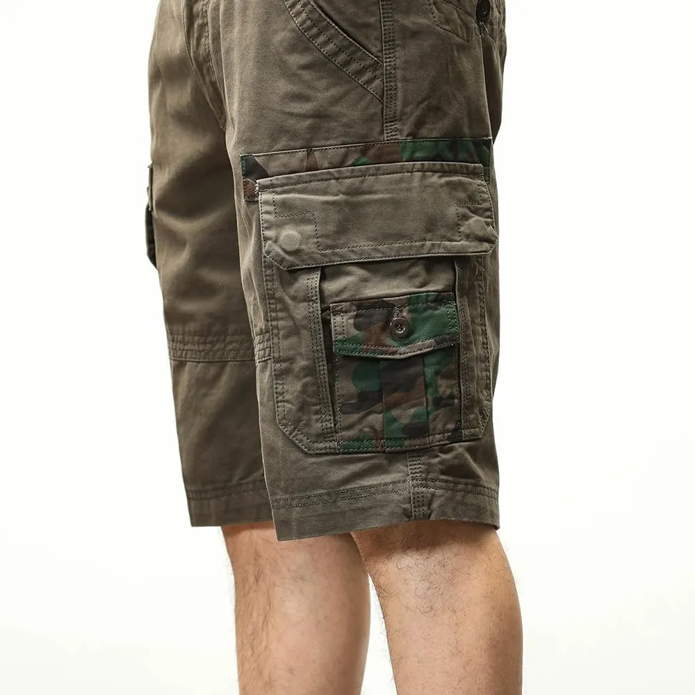 Men's Camouflage Tactical Cargo Shorts Cotton Multi Pockets Slim Fit Military Shorts