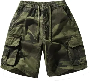 Men's Camouflage Tactical Cargo Shorts - Summer Slim-Fit Military Shorts with Multi-Pockets