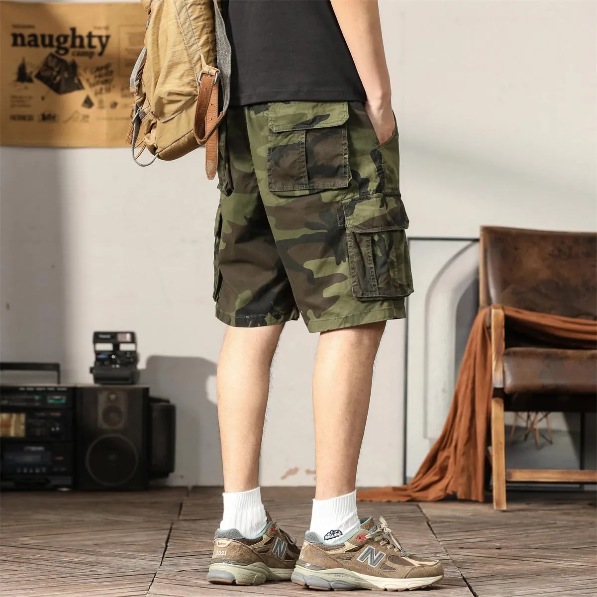 Men's Camouflage Tactical Cargo Shorts - Summer Slim-Fit Military Shorts with Multi-Pockets