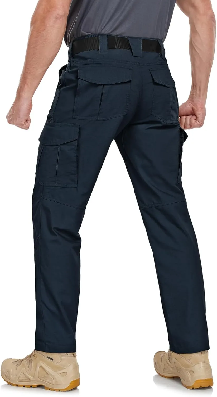 Men's Cargo Pants Ripstop Water Resistant Hiking Work Pants Outdoor Multi Pockets Army Tactical Pants (Not Belt)