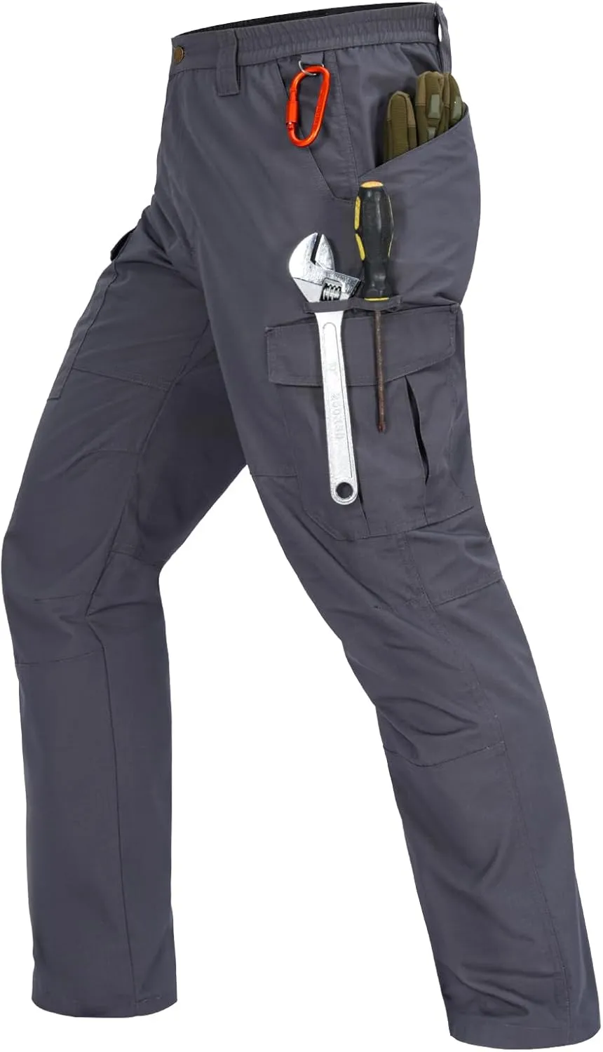 Mens Cargo Pants Waterproof Hiking Pants for Men Ripstop Tactical Pants Multi Work Pants with 7 Pockets