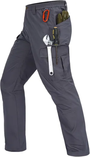 Mens Cargo Pants Waterproof Hiking Pants for Men Ripstop Tactical Pants Multi Work Pants with 7 Pockets