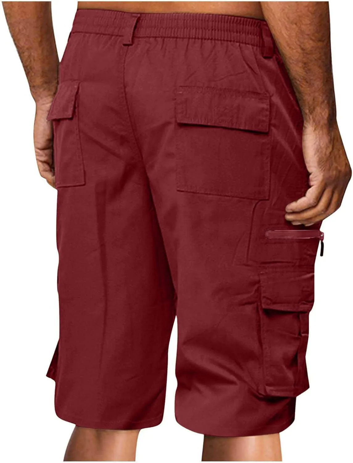 Men's Cargo Shorts Multi Pocket Outdoor Adventure Casual Elastic Waistband Breathable Summer Travel Shorts