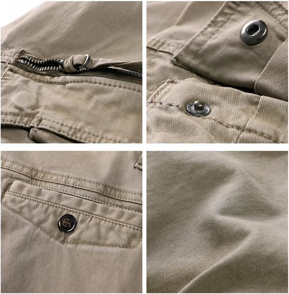 Mens Cargo Trousers Combat Trousers Cotton Multi Pockets Outdoor Trousers Workwear Tactical Pants