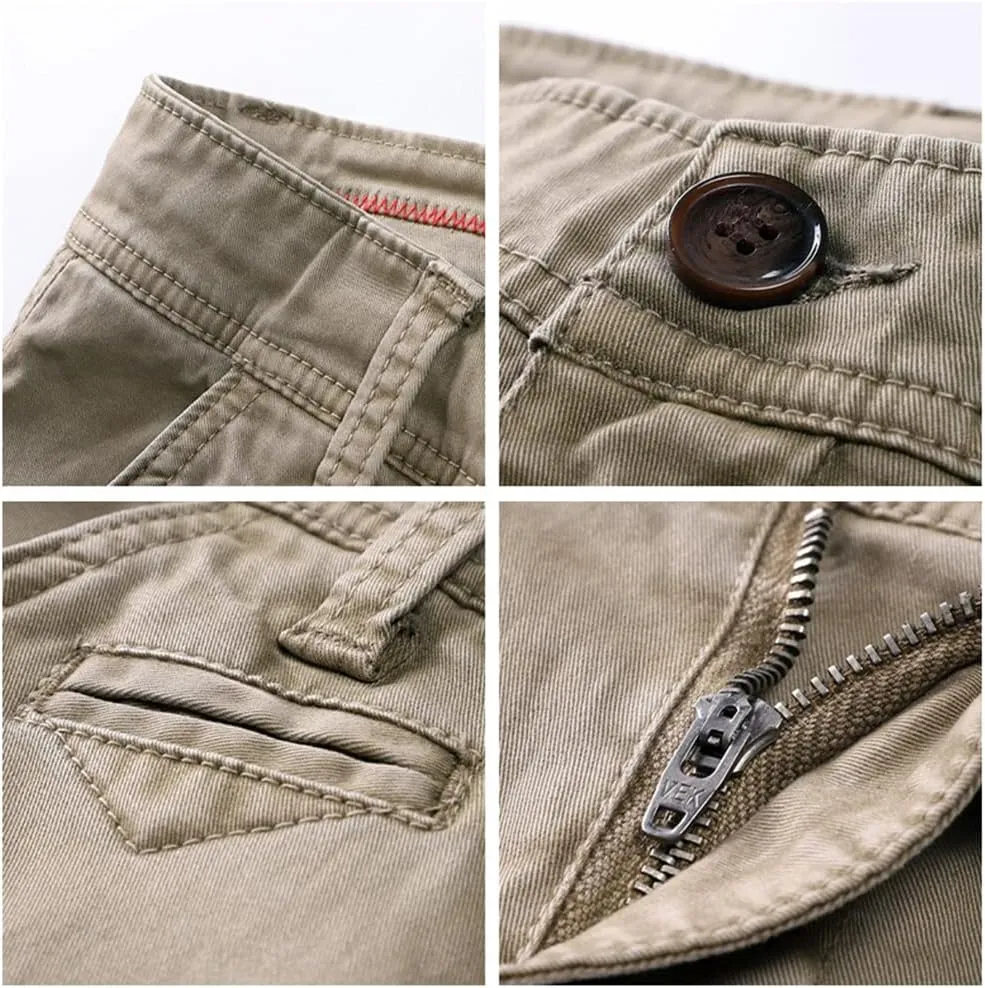 Mens Cargo Trousers Combat Trousers Cotton Multi Pockets Outdoor Trousers Workwear Tactical Pants