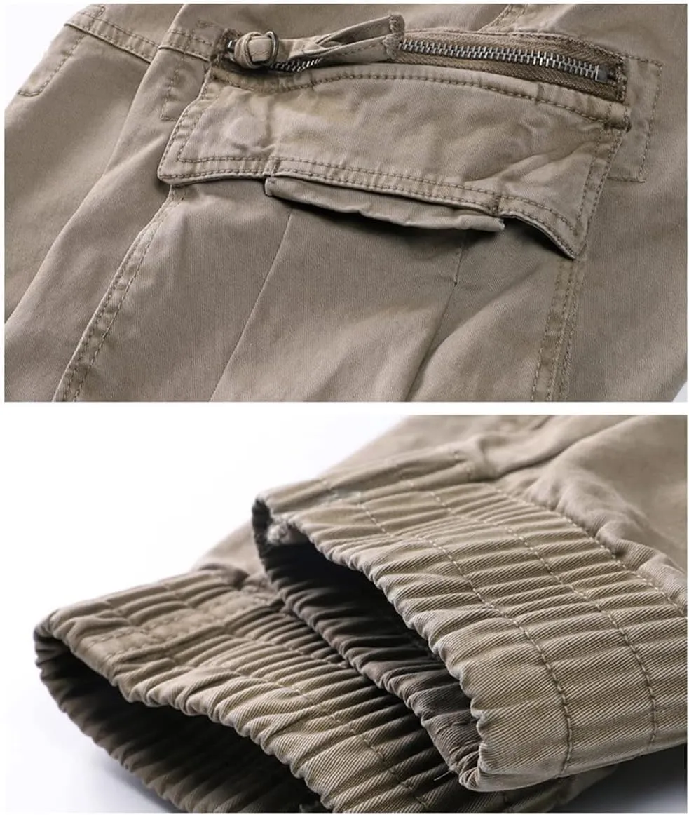 Mens Cargo Trousers Combat Trousers Cotton Multi Pockets Outdoor Trousers Workwear Tactical Pants
