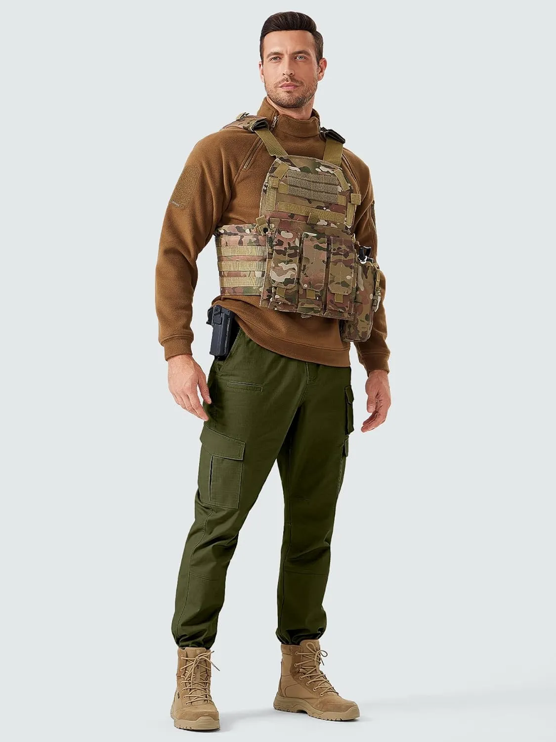 Men's Cargo Work Pants Water Resistant Tactical Pants 29"/31"/33" Lightweight Hiking Ripstop Pants Outdoor Apparel