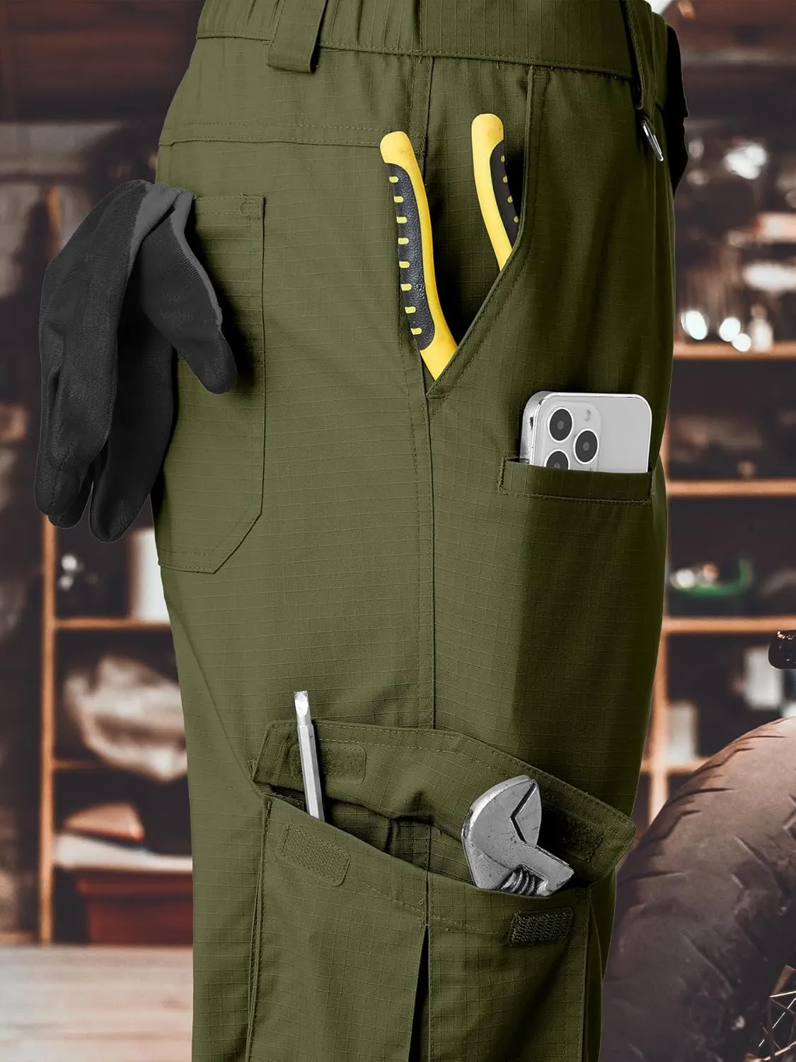 Men's Cargo Work Pants Water Resistant Tactical Pants 29"/31"/33" Lightweight Hiking Ripstop Pants Outdoor Apparel