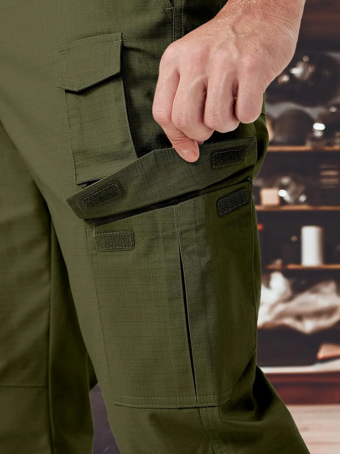Men's Cargo Work Pants Water Resistant Tactical Pants 29"/31"/33" Lightweight Hiking Ripstop Pants Outdoor Apparel