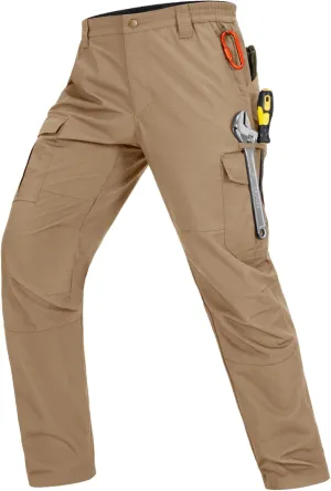 Mens Cargo Work Pants Waterproof Hiking Pants for Men Ripstop Tactical Pants Multi Work Pants with 7 Pockets