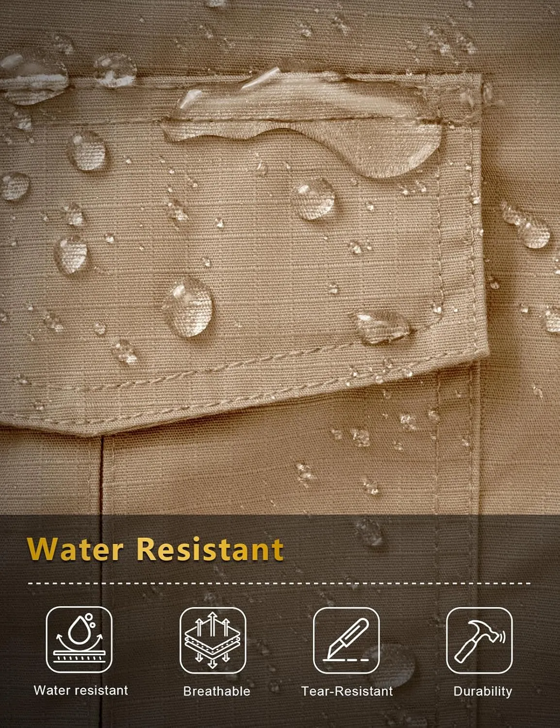 Mens Cargo Work Pants Waterproof Hiking Pants for Men Ripstop Tactical Pants Multi Work Pants with 7 Pockets