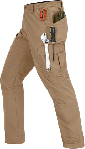 Mens Cargo Work Pants Waterproof Hiking Pants for Men Ripstop Tactical Pants Multi Work Pants with 7 Pockets