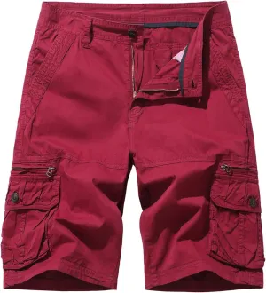 Mens Casual Shorts 7 Inch Inseam Stretch Multi Pocket Cargo Shorts Regular Fit Hiking Athletic Shorts Trendy Clothes