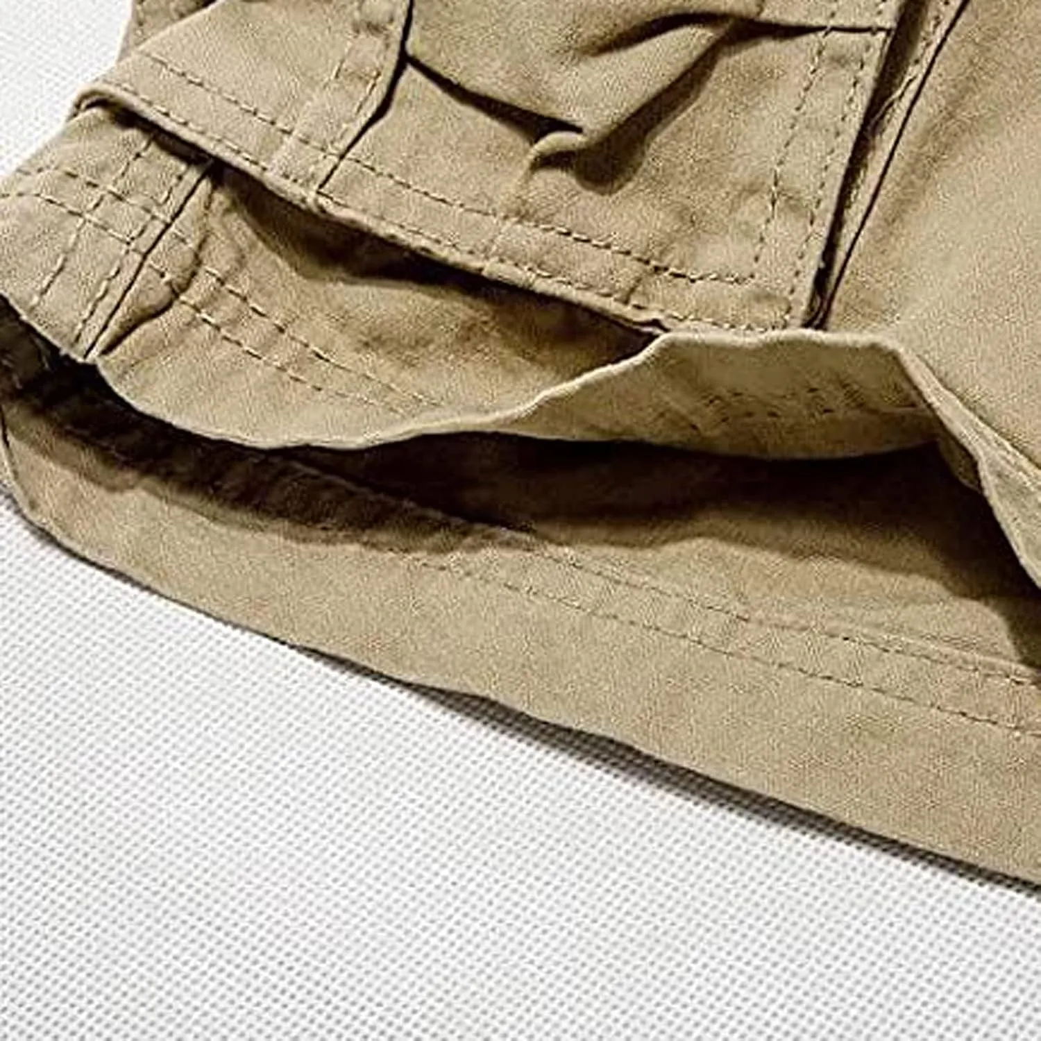Mens Casual Shorts Stretch Waist Multi Pocket Relaxed Fit Cargo Shorts Outdoor Fashion Sport Tooling Shorts No Belt