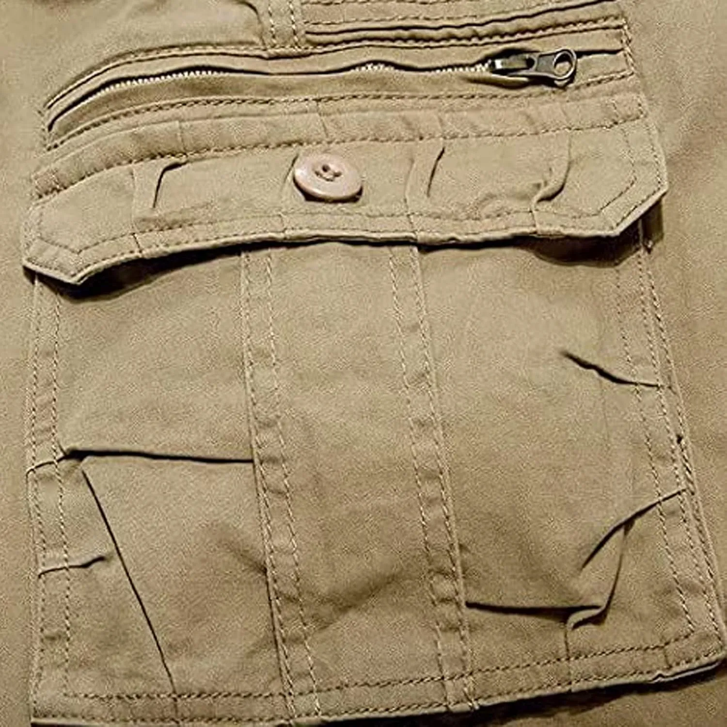 Mens Casual Shorts Stretch Waist Multi Pocket Relaxed Fit Cargo Shorts Outdoor Fashion Sport Tooling Shorts No Belt