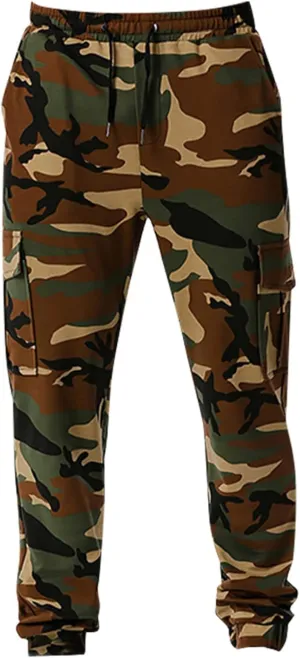 Men's Casual Sweatpants Overalls Elastic Waist Drawstring Multi Pocket Pants Hiking Pants Cotton Twill Pants