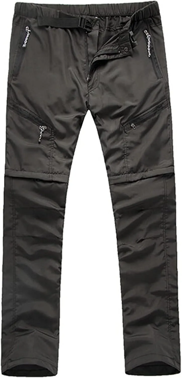 Mens Convertible Hiking Pants Outdoor Cargo Quick Dry Zip Off Lightweight Fishing Pants with Multi Pocket