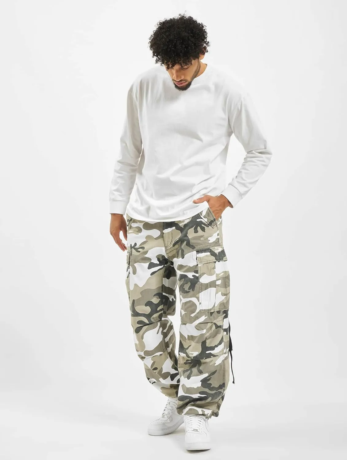 Men's Cotton Loose-fit Vintage Washed Look Multi Pocket Casual Cargo