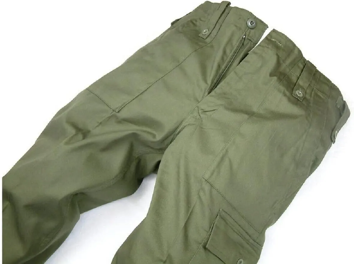 Mens Cotton M65 Coat Jacket | Olive Greene US Army Field Multi Pocket Coat
