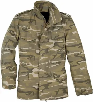 Mens Cotton M65 Coat Jacket | Olive Greene US Army Field Multi Pocket Coat
