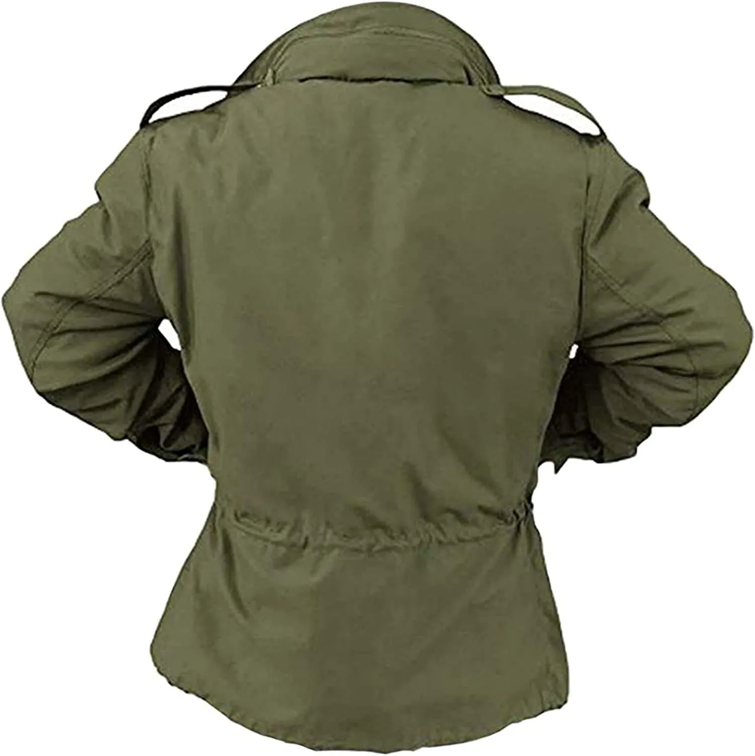 Mens Cotton M65 Coat Jacket | Olive Greene US Army Field Multi Pocket Coat