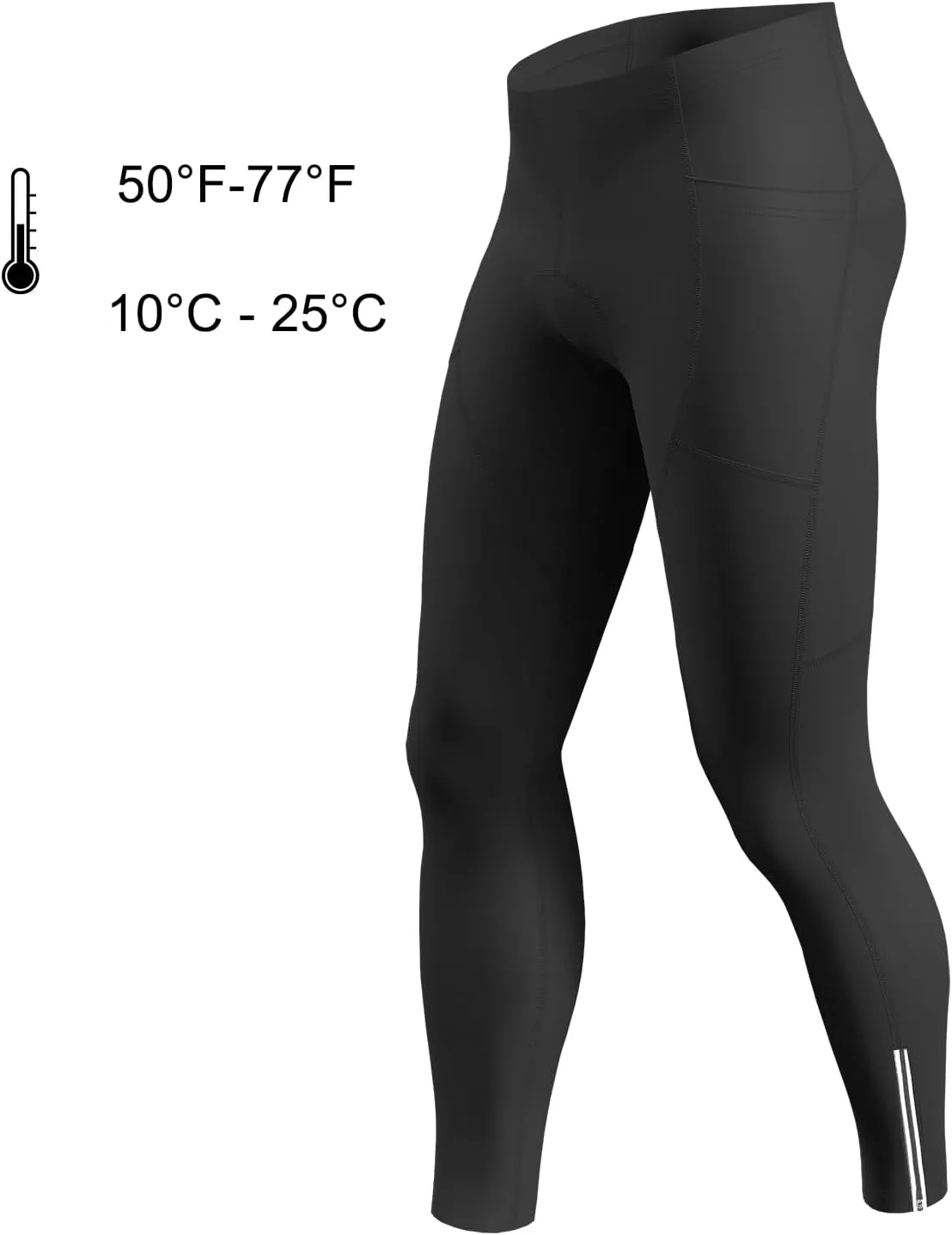 Mens Cycling Pants,4D Padded Road Bike Bicycle Tights Outdoor Biking Leggings with Pockets