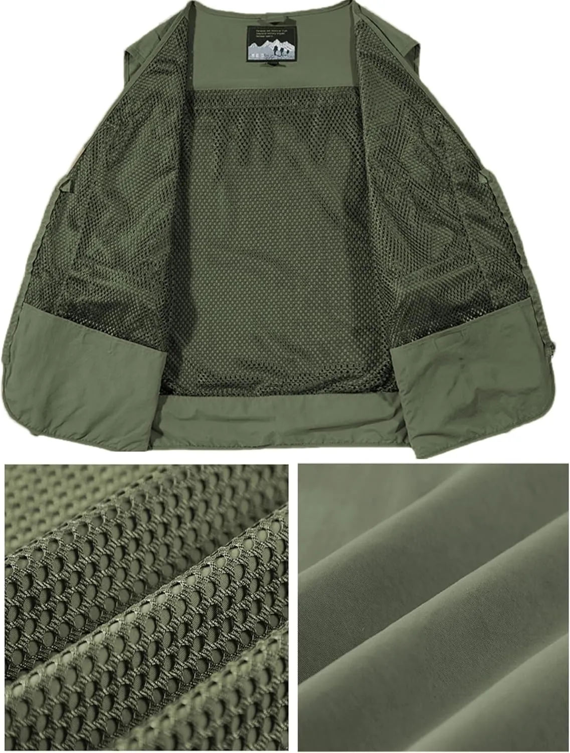 Men's Lightweight Mesh Fishing Vest Utility Outdoor Multi-Pocket Hunting Cargo Vest