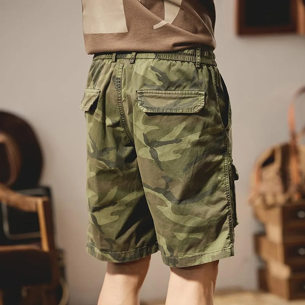 Men's Multi Pockets Camouflage Cargo Shorts Summer Regular Fit Cotton Military Shorts
