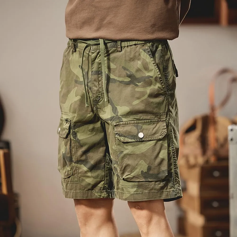 Men's Multi Pockets Camouflage Cargo Shorts Summer Regular Fit Cotton Military Shorts