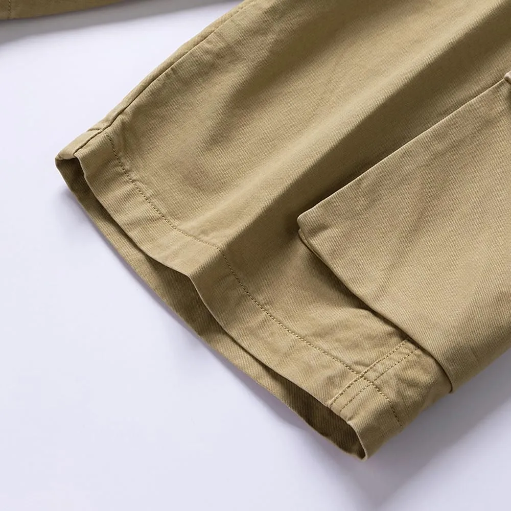Men's Multi Pockets Cargo Shorts Summer Relaxed Fit Cotton Work Shorts