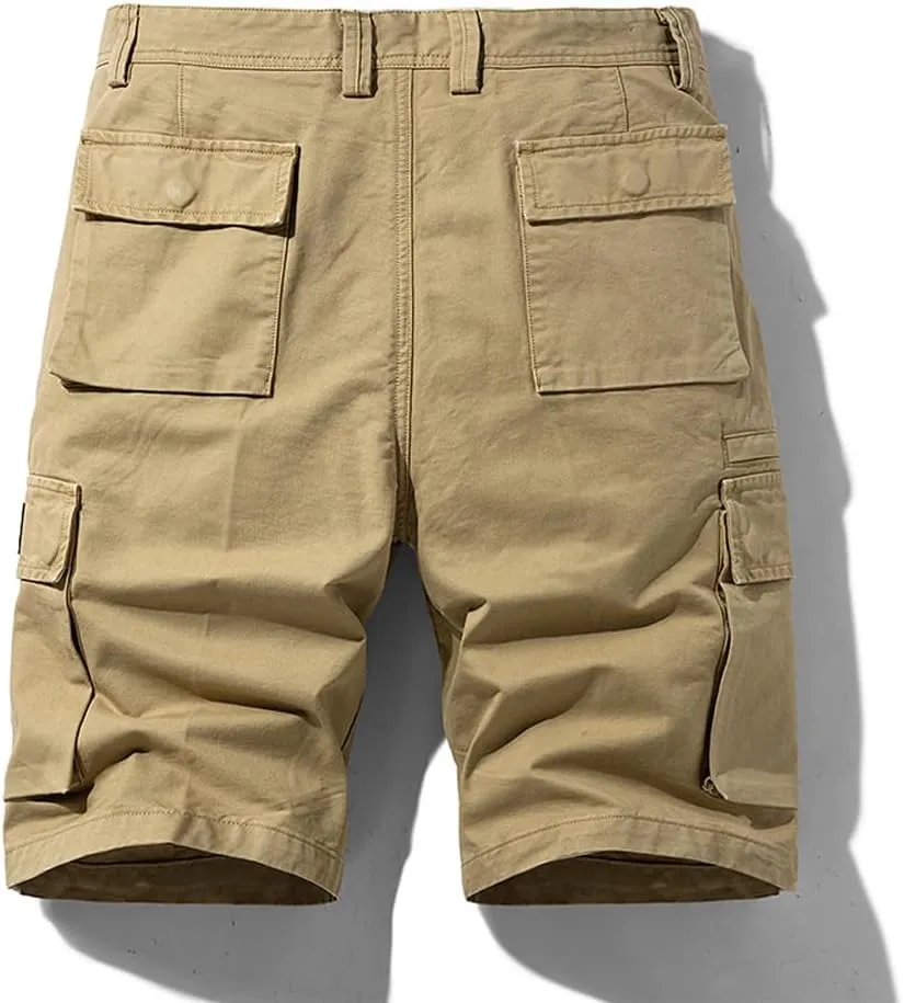 Men's Multi Pockets Cargo Shorts Summer Relaxed Fit Cotton Work Shorts