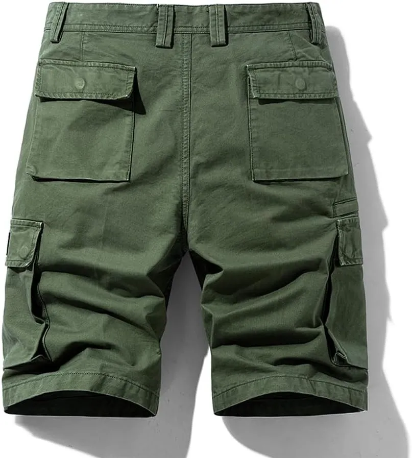 Men's Multi Pockets Cargo Shorts Summer Relaxed Fit Cotton Work Shorts