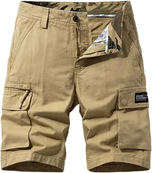 Men's Multi Pockets Cargo Shorts Summer Relaxed Fit Cotton Work Shorts