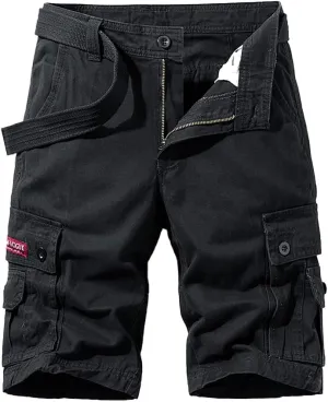 Men's Multi Pockets Cargo Shorts Summer Slim Fit Cotton Tactical Shorts