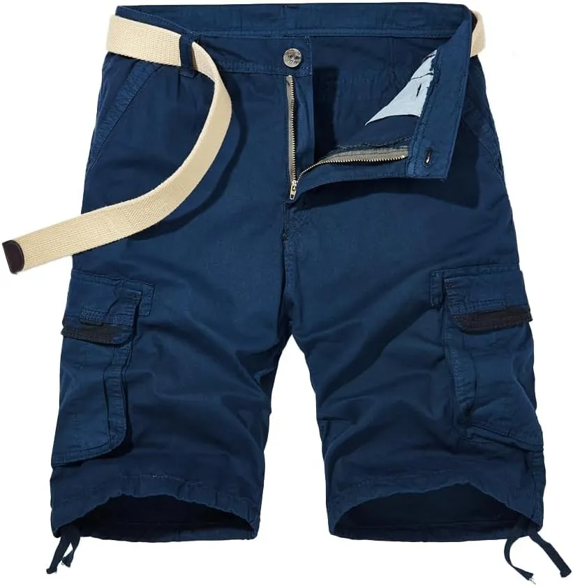 Men's Multi Pockets Military Cargo Shorts - Summer Cotton Regular Fit Tactical Shorts