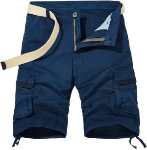 Men's Multi Pockets Military Cargo Shorts - Summer Cotton Regular Fit Tactical Shorts